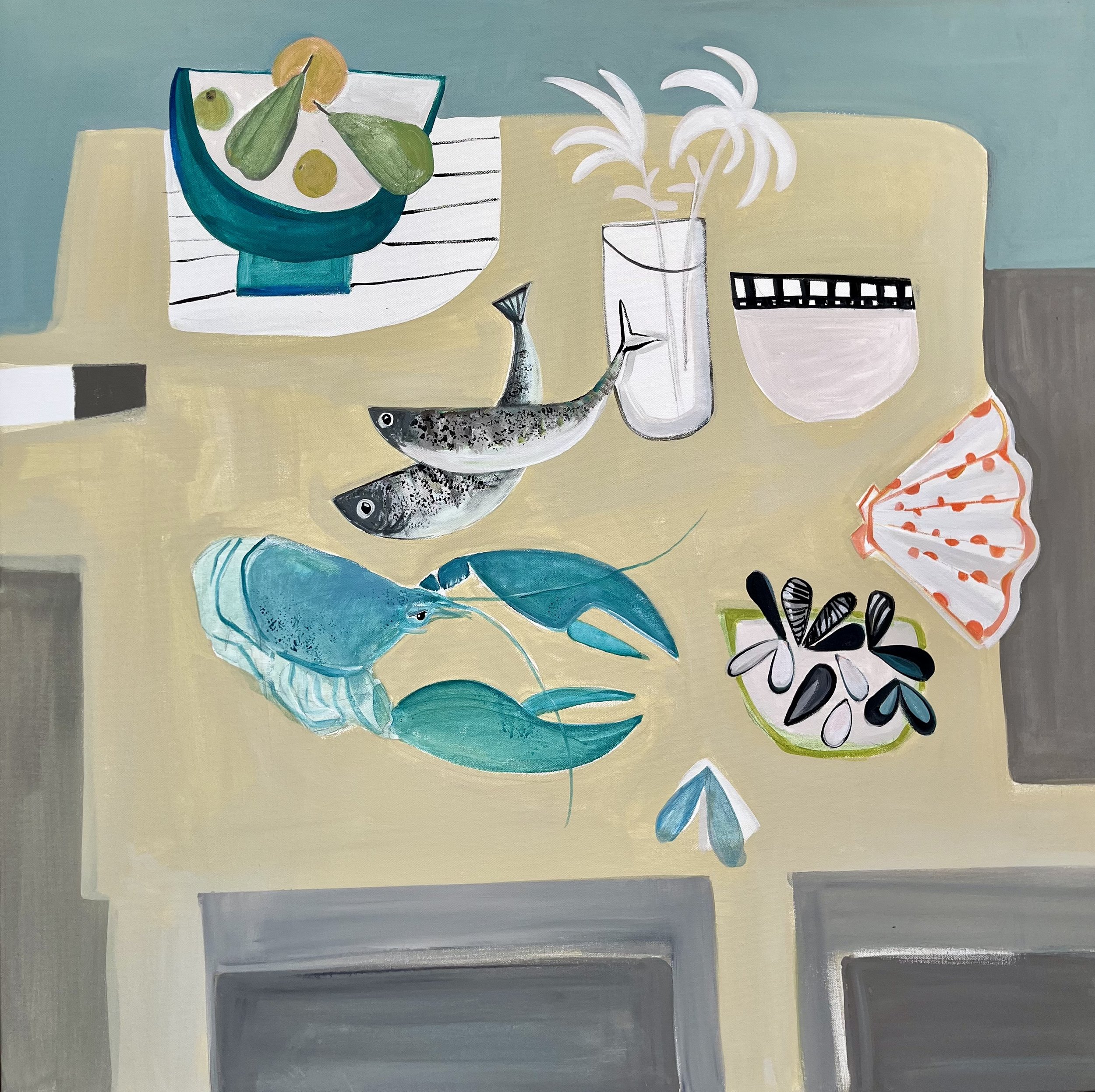 Blue lobster acrylic on canvas 100x100cm £3,800.jpg