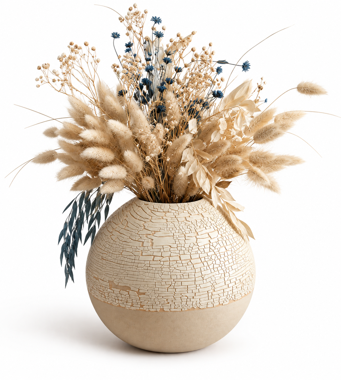 Grand vase boule craquelé.