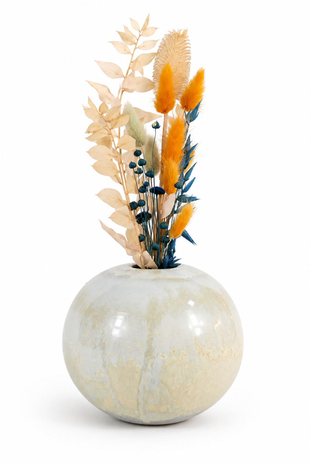 Vase boule gris antique