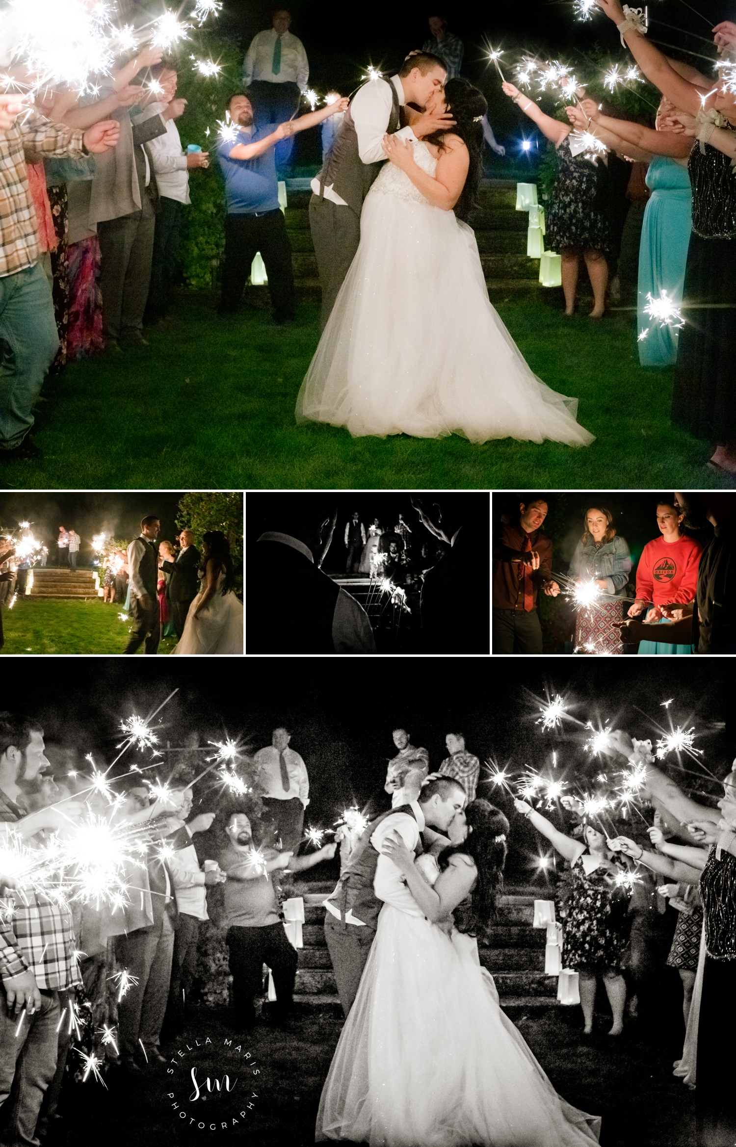 Wedding photographer captured beautiful sparkler exit