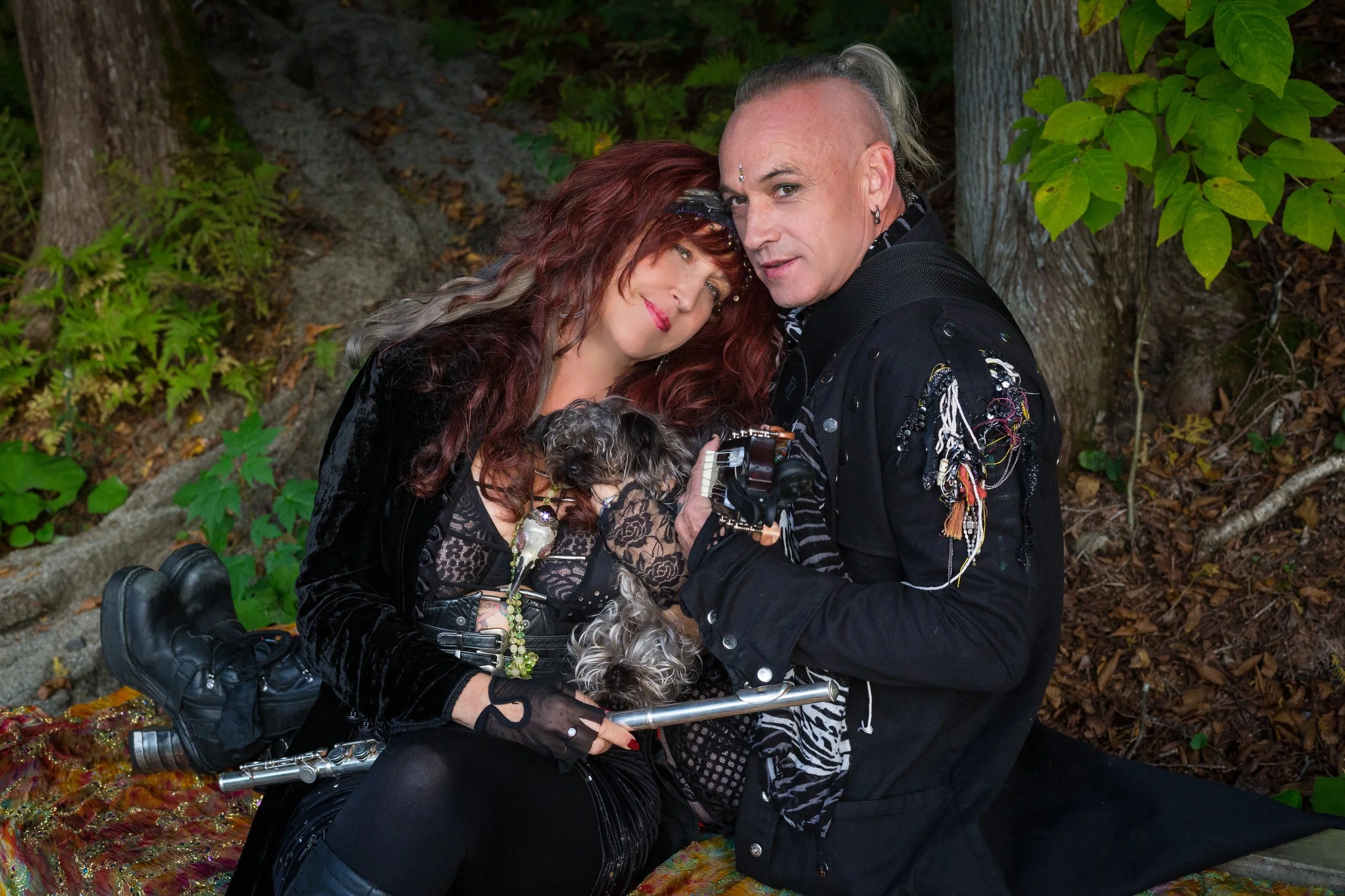 Kurtis Knight and Margot Day and their tiny music masco Melody