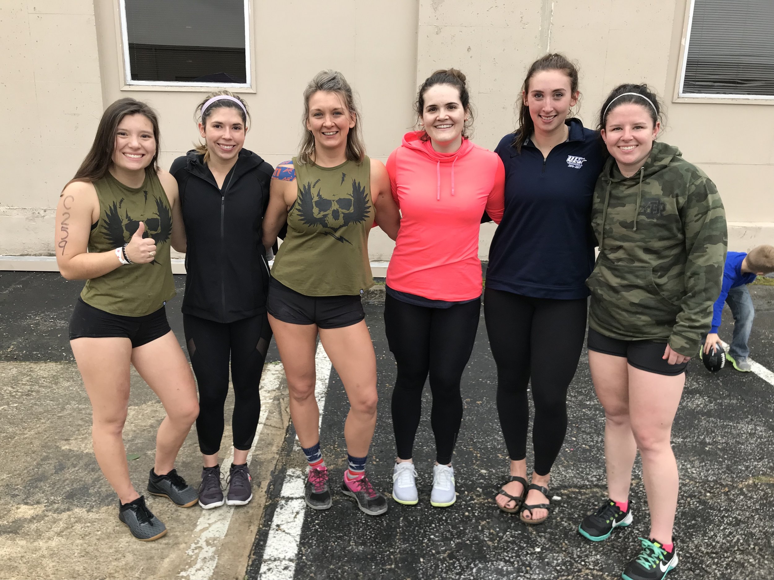 Taylor, Katie, Michelle, Elisa, Sam and Layken at the women’s only CrossFit comp: A League of Their Own!!