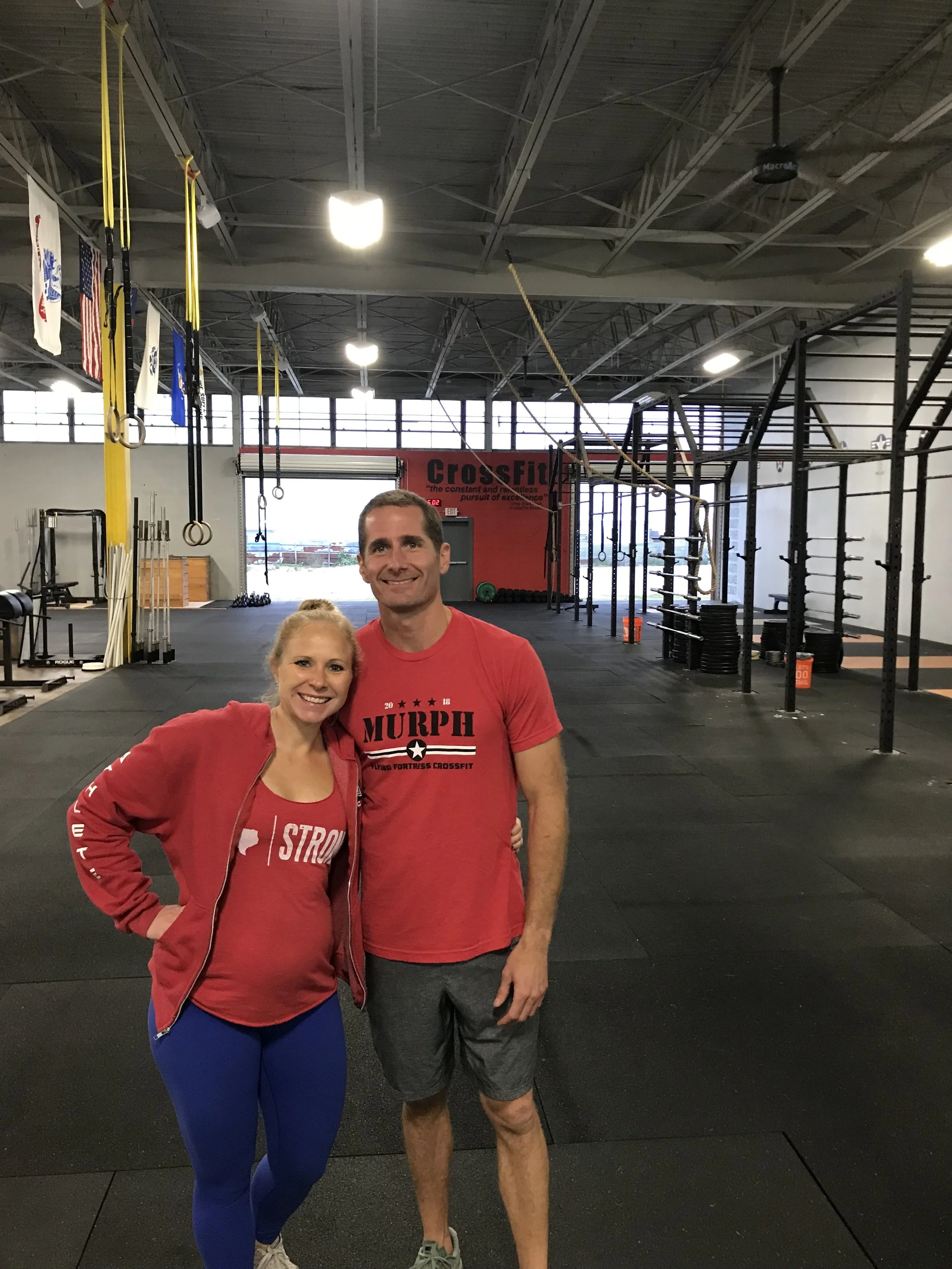 Newlyweds &amp; FFCF owners, Kara &amp; John Paul, honoring all who are deployed by wearing their R.E.D Shirts!