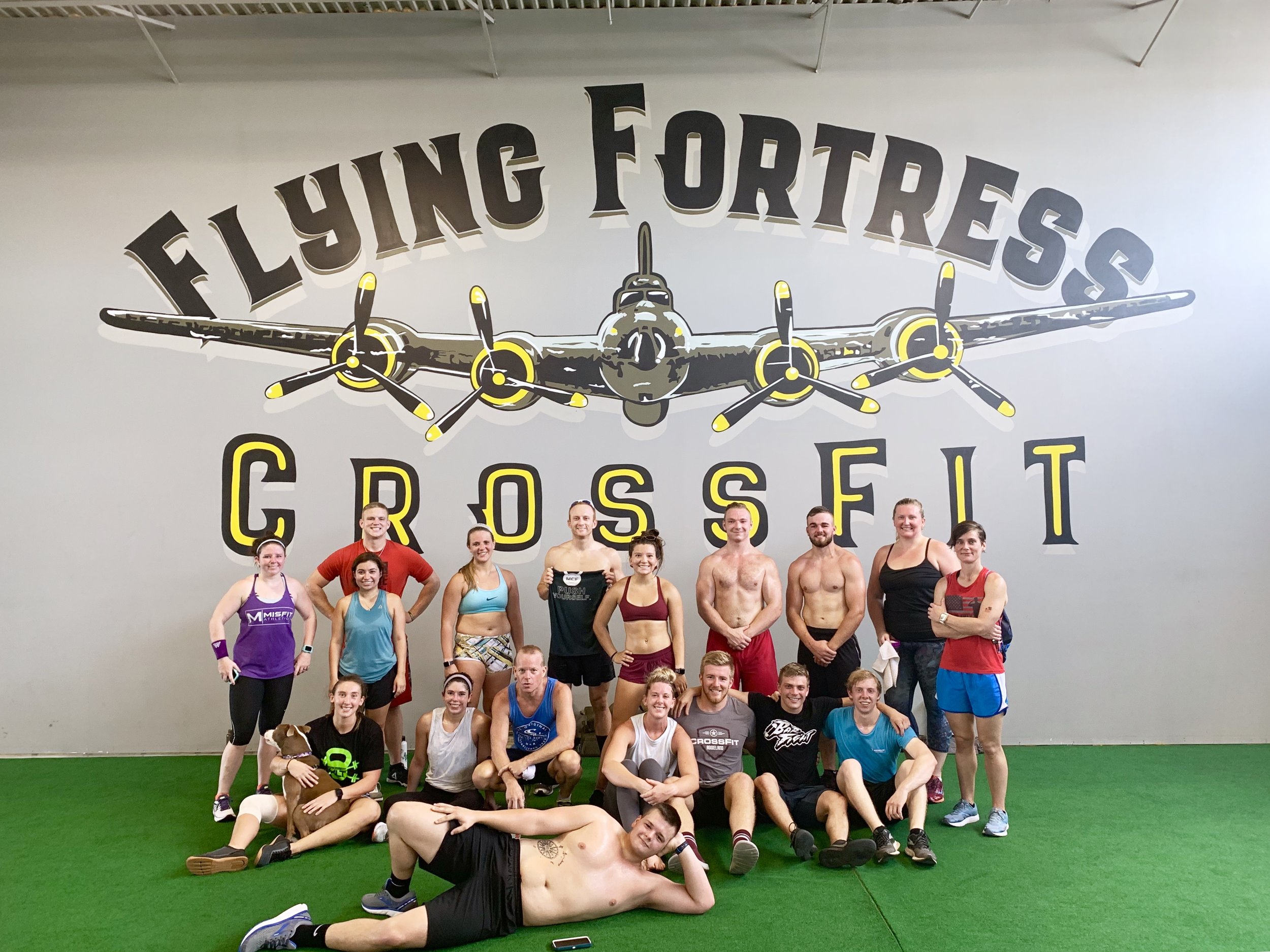 Saturday’s Workout in honor of Darby’s birthday! (Darby is front and center!)