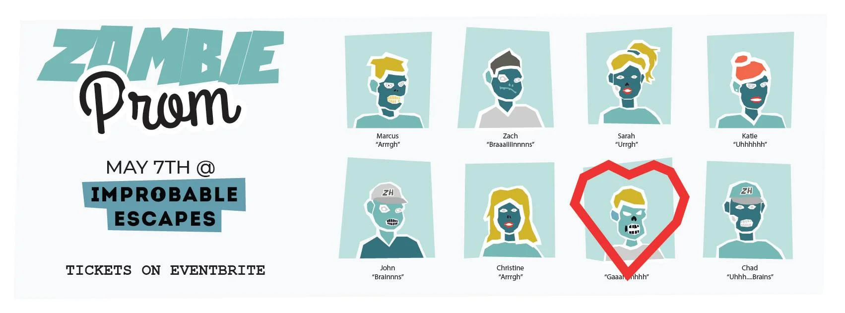 Zombie Prom on May 7th at Improbable Escapes