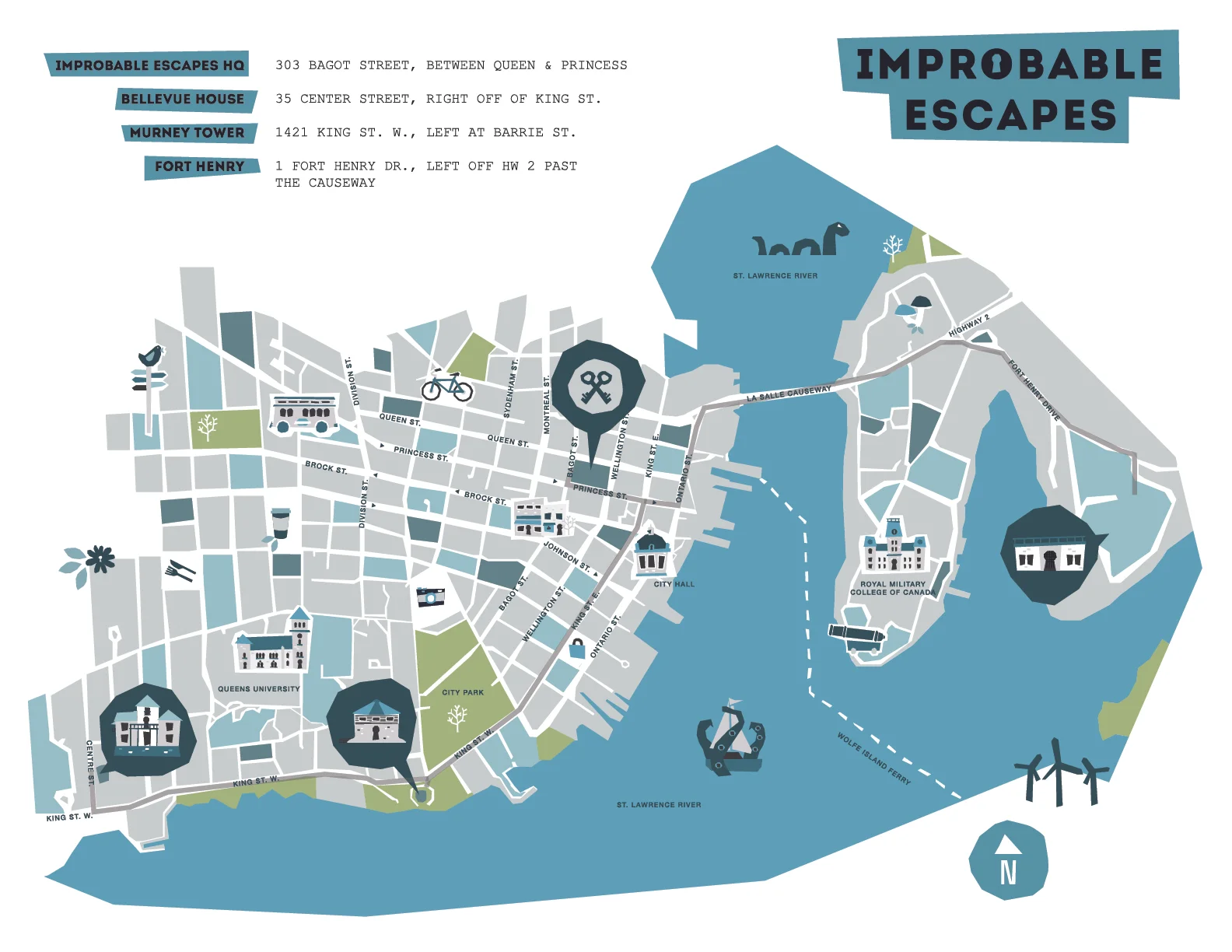 Some of Improbable Escapes' pop-up locations
