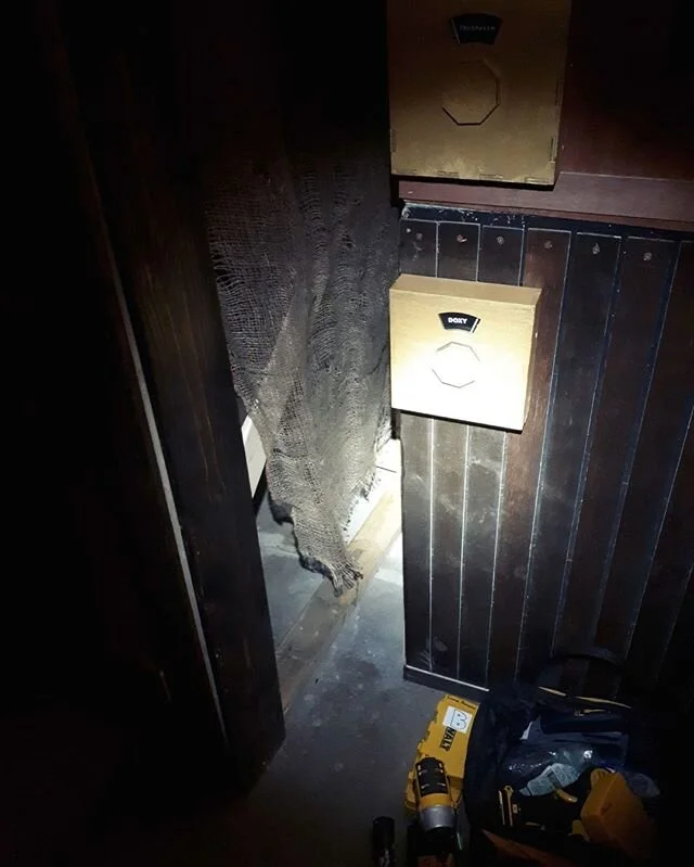 Crawling around, changing things, fixing things... just to keep things exciting!

Here's a behind the scenes picture from our game The TriWizard Trials!

#harrypotter #harrypotterinspired #escaperooms #roomescape #ygk