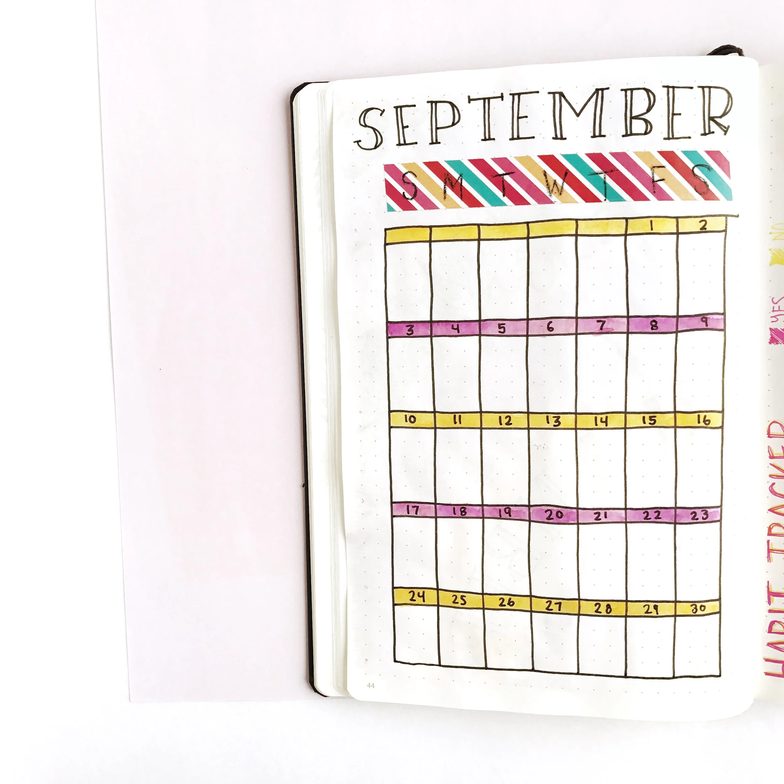 Bullet Journal Setup | September 2017 from www.whitelilylettering.com or @whitelilylettering on Instagram, Facebook and Pinterest!
