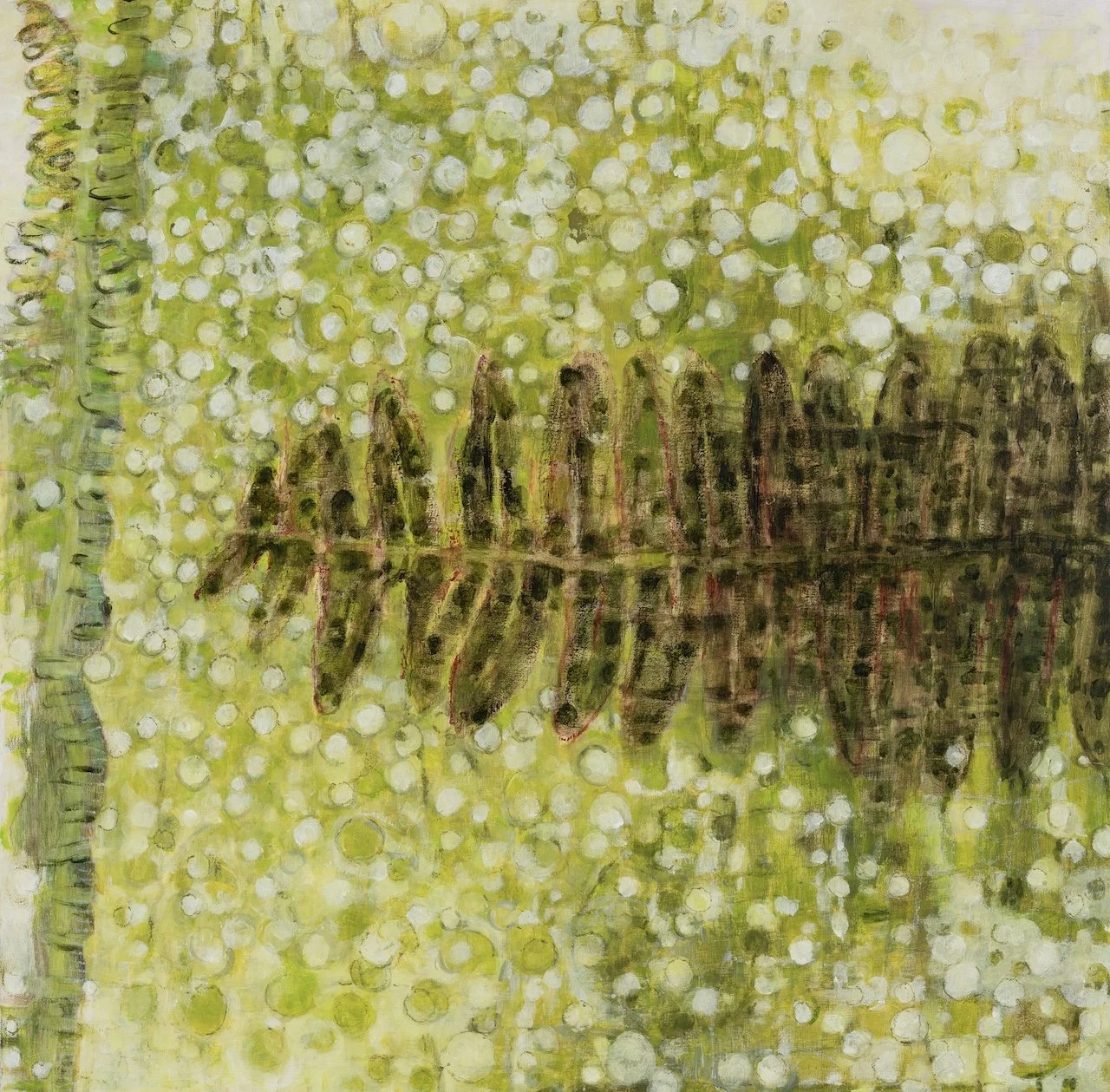 Cell Layers, 2026, oil on wood panel, 40 x 40 cm