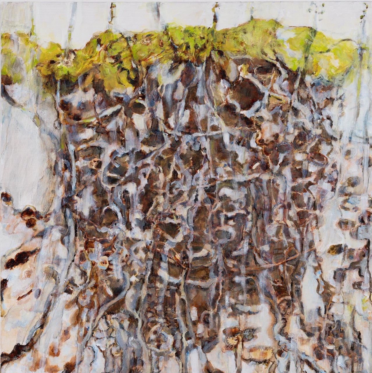 Fossils Beneath, 2025/6, oil on wood panel, 40 x 40 cm