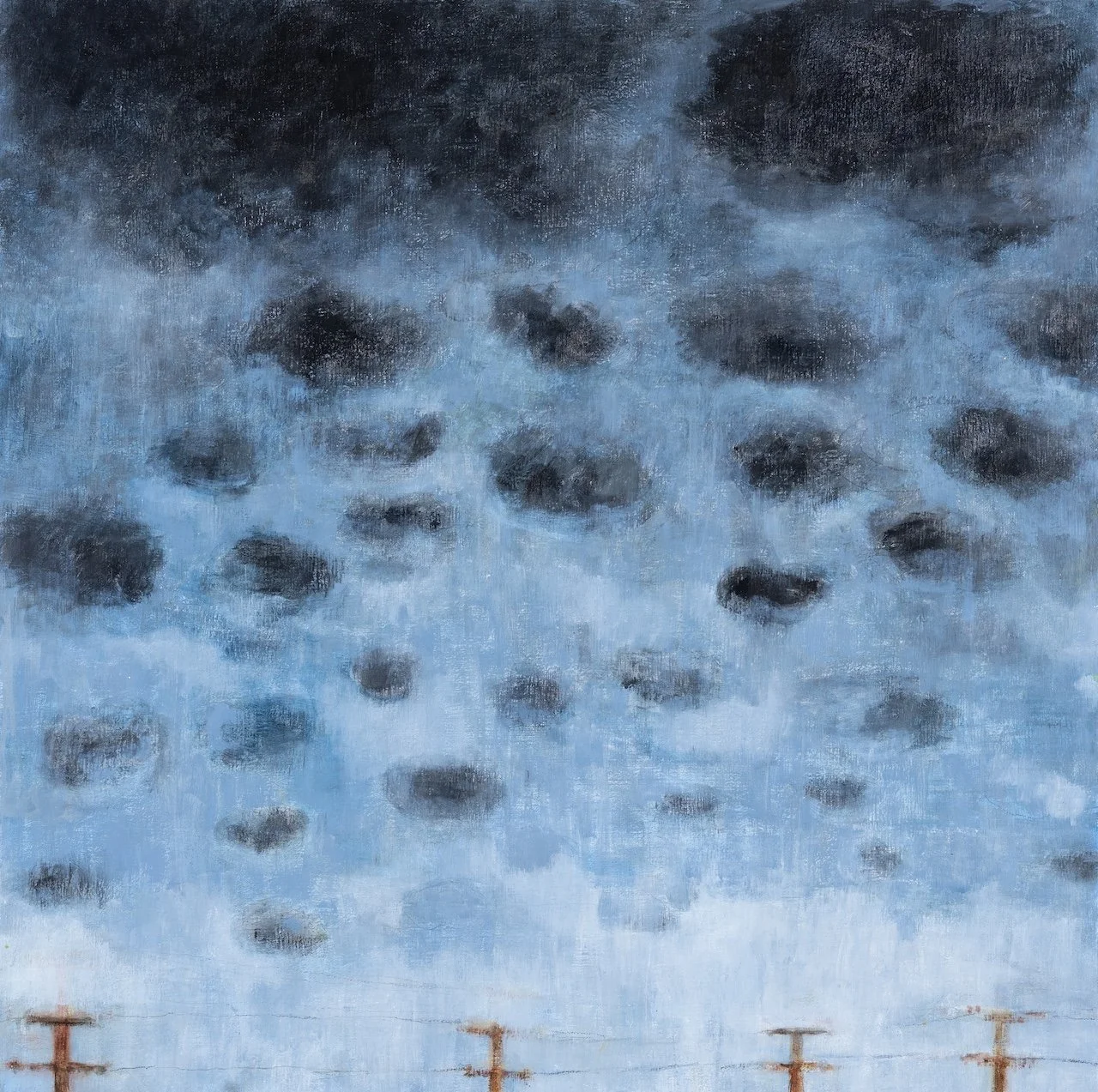 Dark Clouds, 2025, oil on wood panel, 30 x 30 cm