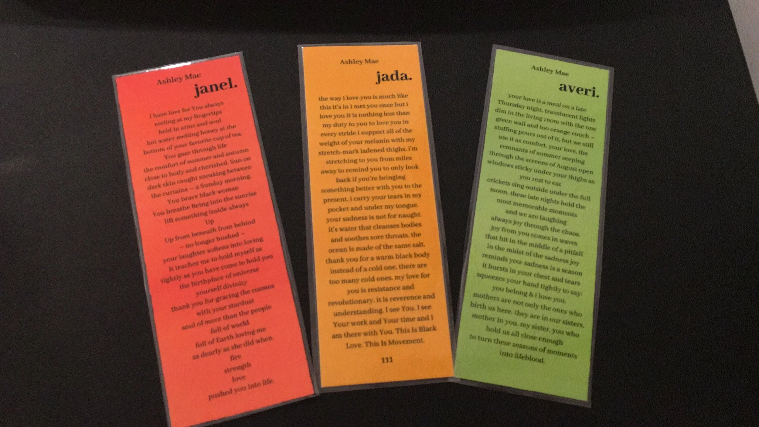 Personalized Bookmarks, Cards, &amp; Poems