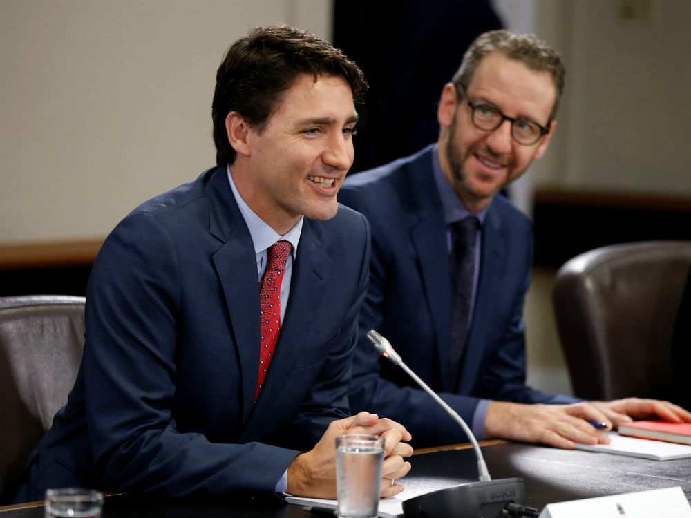 Trudeau and long time friend and until yesterday Principal Secretary Gerald Butts. Photo Credit: Chris Wattie/Reuters