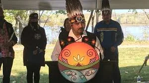 Chief Ross Perley of the Neqotkuk First Nation and other First Nations Chiefs. All have called for an inquiry into seismic racism in New Brunswick. Photo Credit CTV Atlantic