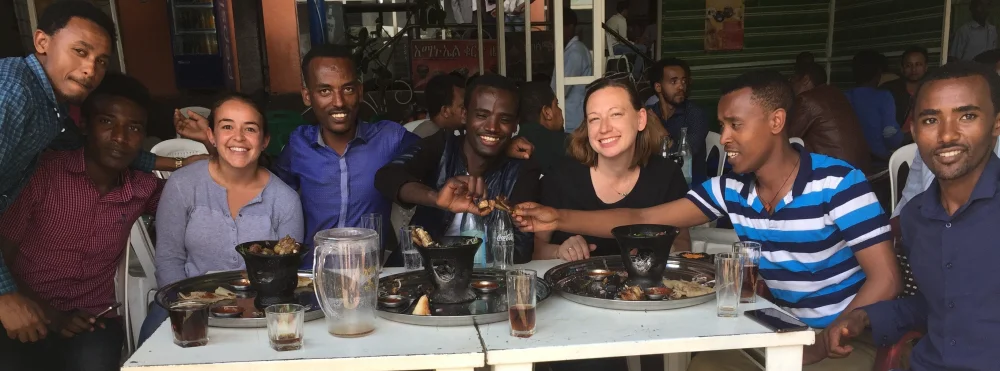 SCOPE Fellows and Data Collectors share a meal of thanks