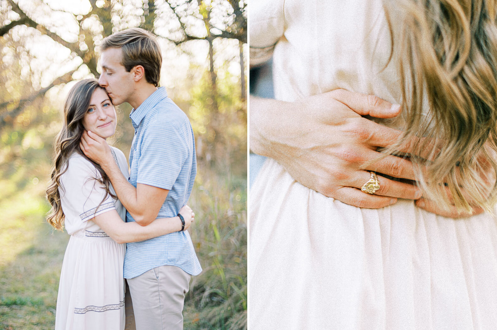 man-kisses-temple-of-his-fiance-during-their-fall-outdoor-engagement-session-in-charlottesville-virginia.jpg