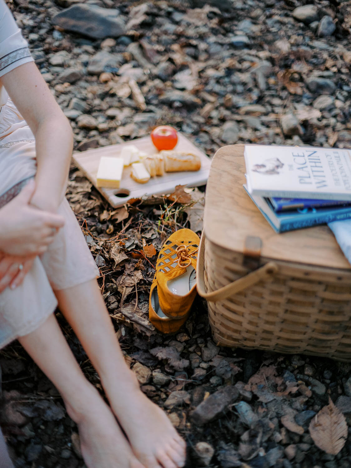 shoes-picnic-basket-and-charcuterie-board-with-cheese-bread-and-an-apple-on-riverbank-during-engagement-session-in-charlottesville-virginia.jpg