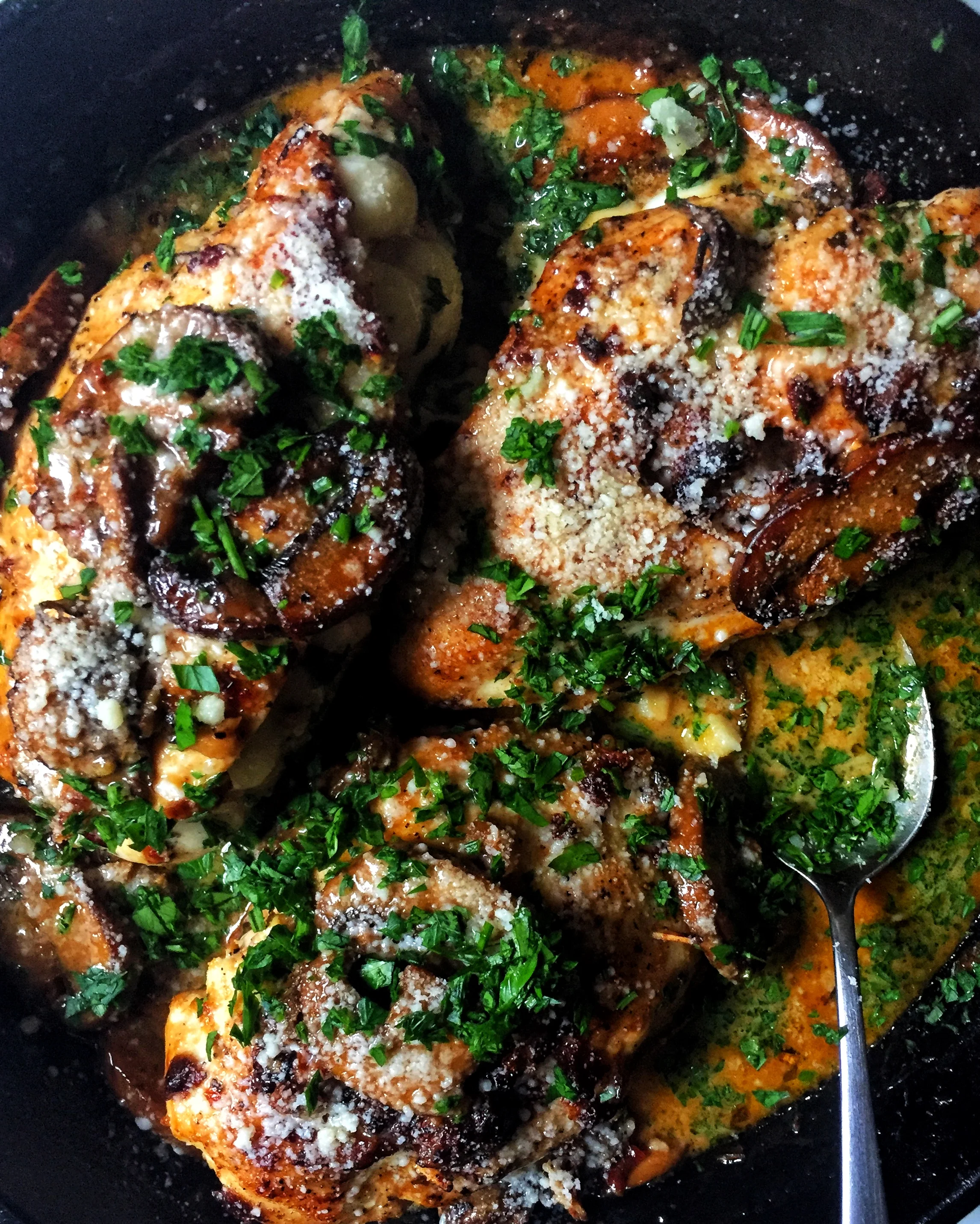 Cheesy Herb Stuffed Chicken Marsala With Garlic Sun Dried Tomatoes Mushrooms Afsana Liza