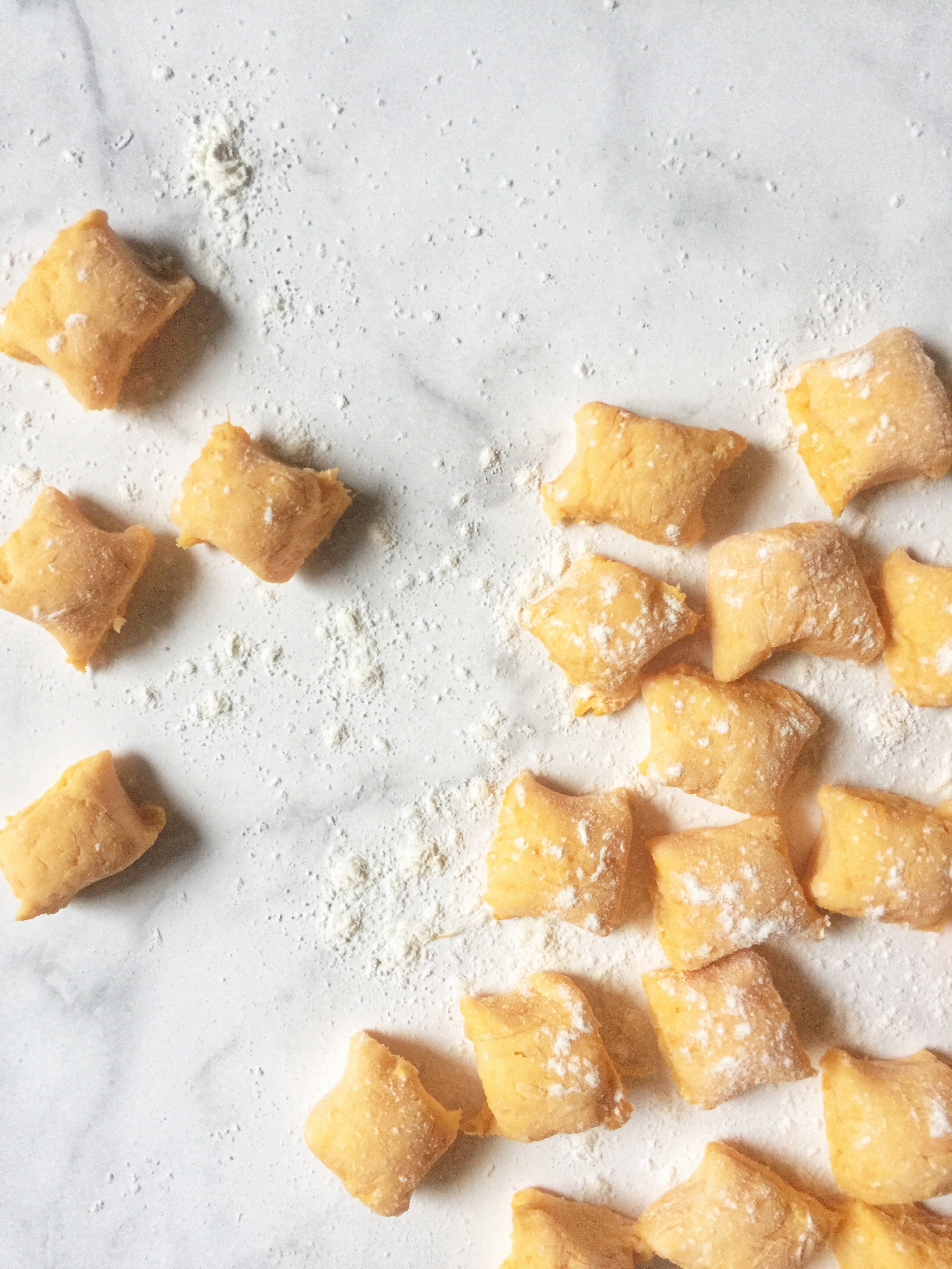 pillowy clouds of homemade sweet potato gnocchi ~