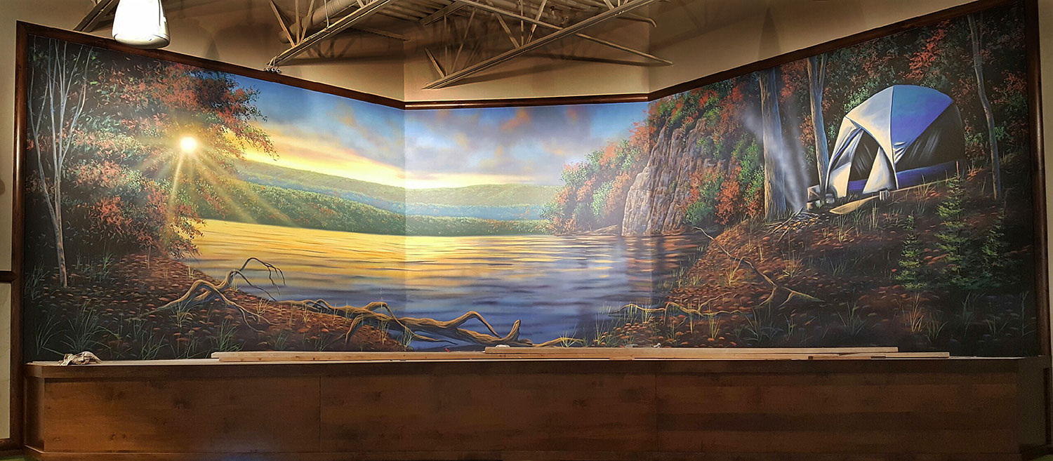 Mural on canvas for Corporate Sporting Goods Chain - Montana