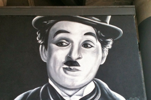 Charlie Chaplin Mural on Hollywood Mural Tour - California