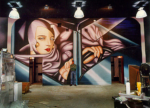 Mural on location for Art Deco Theater - Oregon