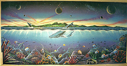 Mural on location for Tropical Fish Store - California