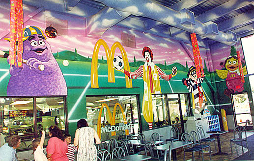 Mural on location in McDonald's Playplace - Oregon