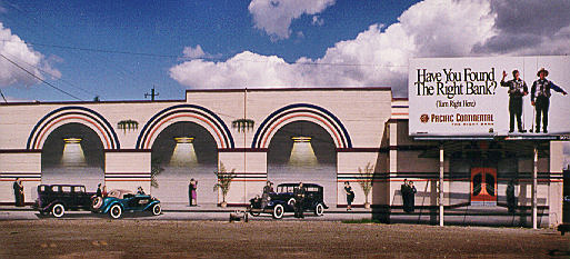 Exterior Mural on location for Art Deco Theater - Oregon