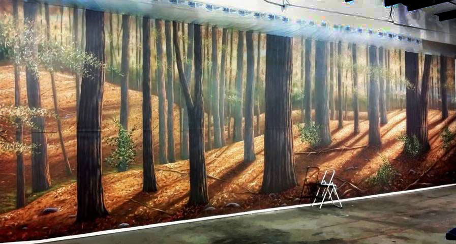 Mural Diorama on Canvas for Corporate Sporting Goods Chain