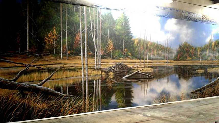 Mural Diorama on Canvas for Corporate Sporting Goods Chain