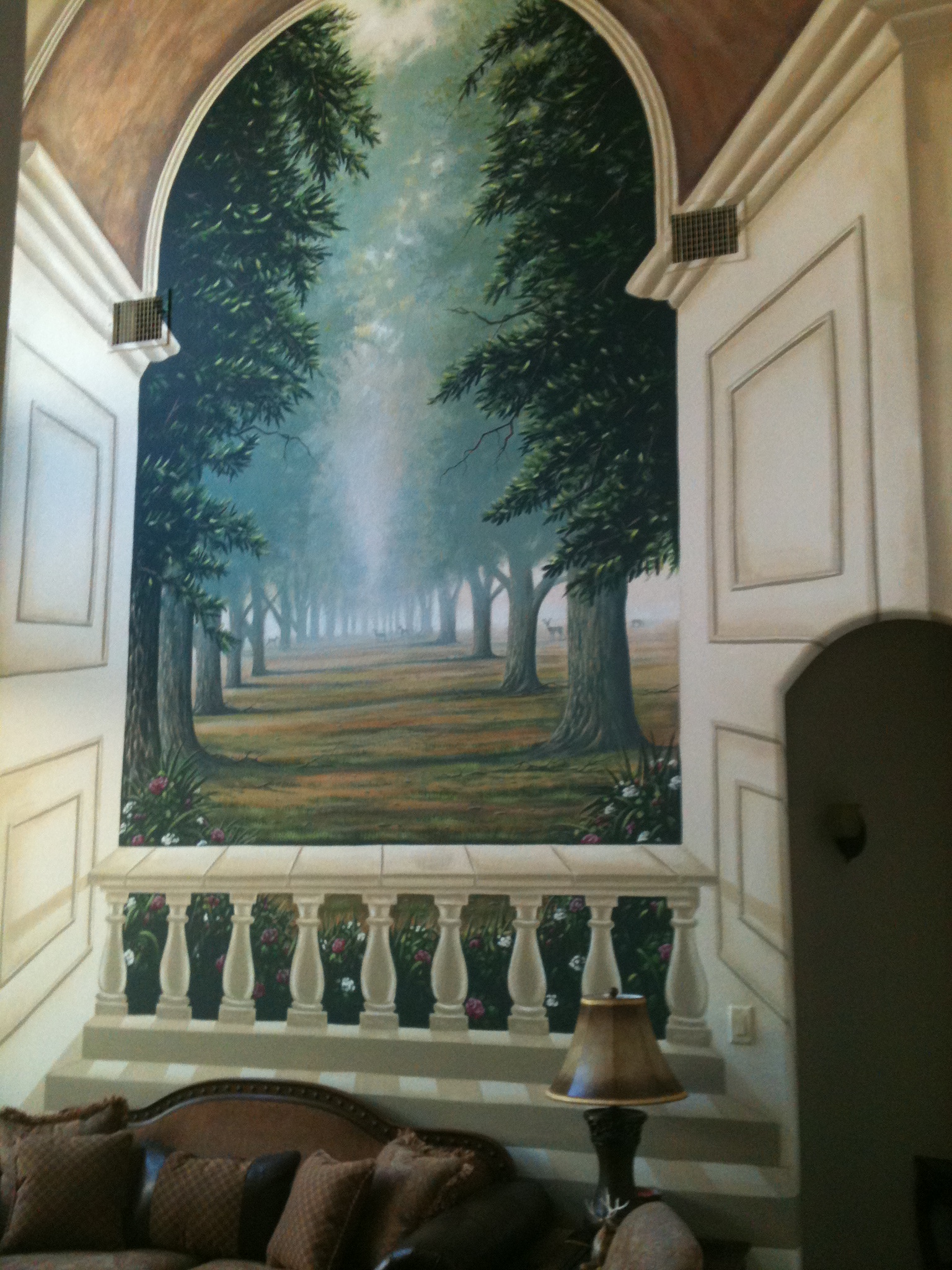 Trompe L'oeil interior mural for private residence - Utah