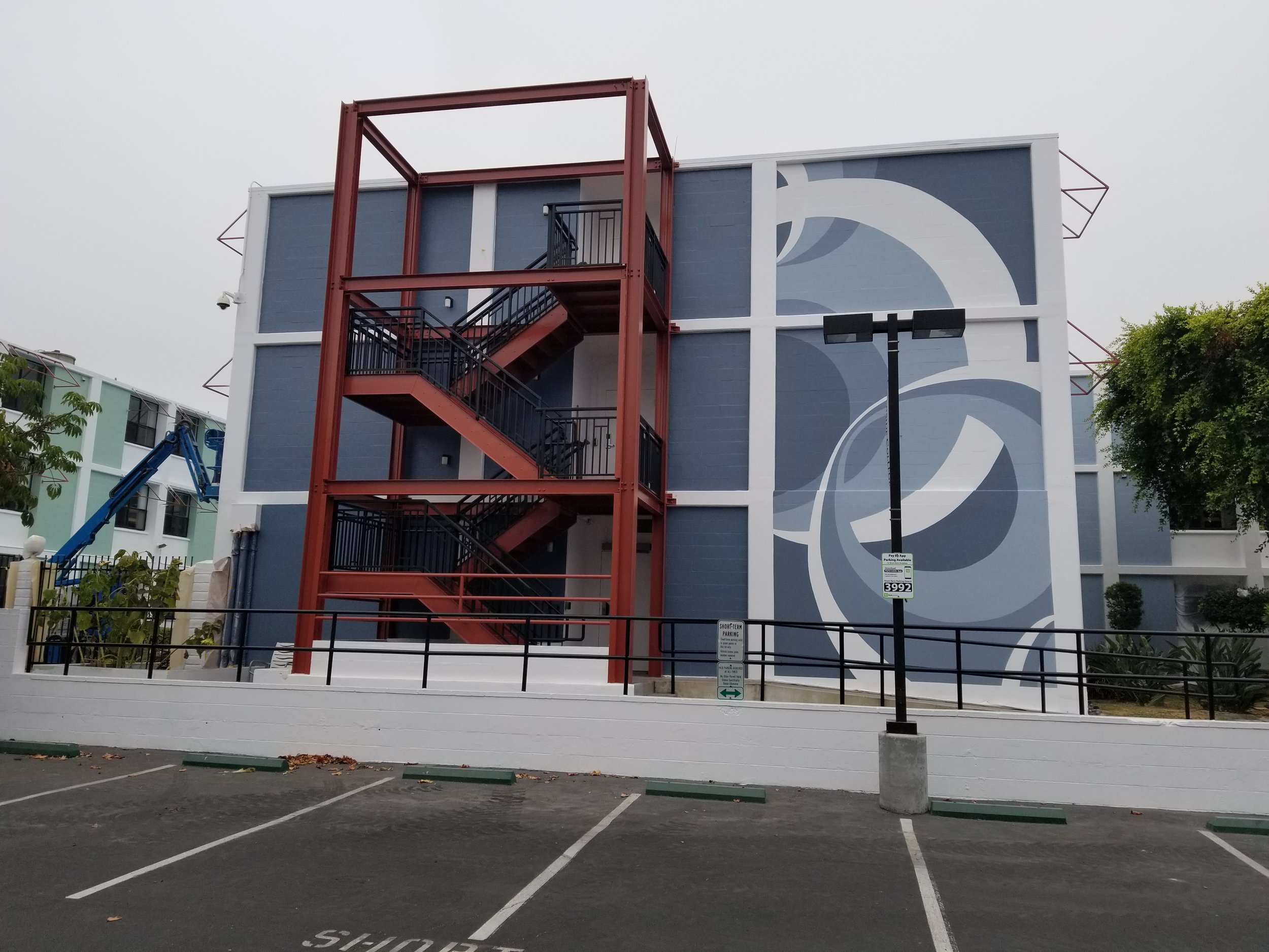 Mural on dorm facility at CSU Long Beach - California