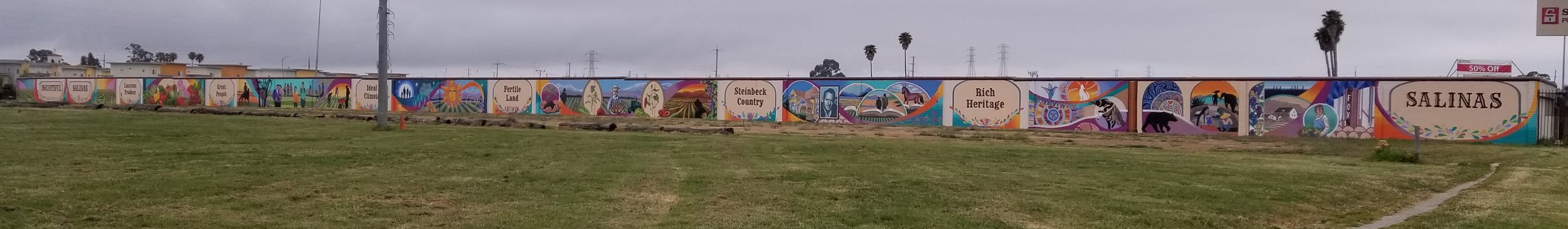 600' Long Mural for the City of Salinas at Security Public Storage - California