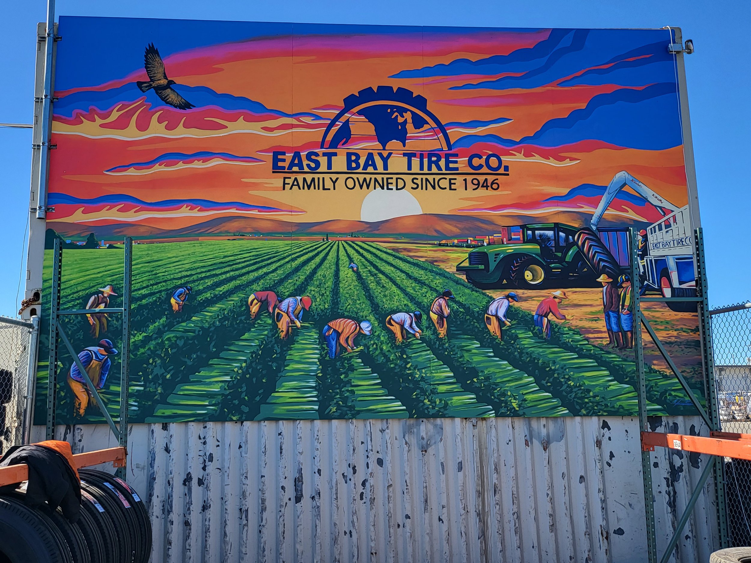 Exterior mural for Easy Bay Tire Co. - Salinas, California