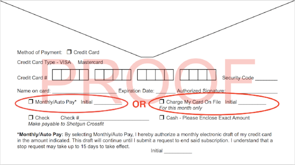 Shotgun Payment Envelope