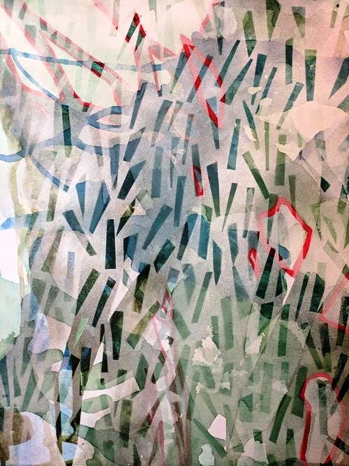 Shallow Water, 2017 Acrylic and aerosol on canvas 14 in x 18 in