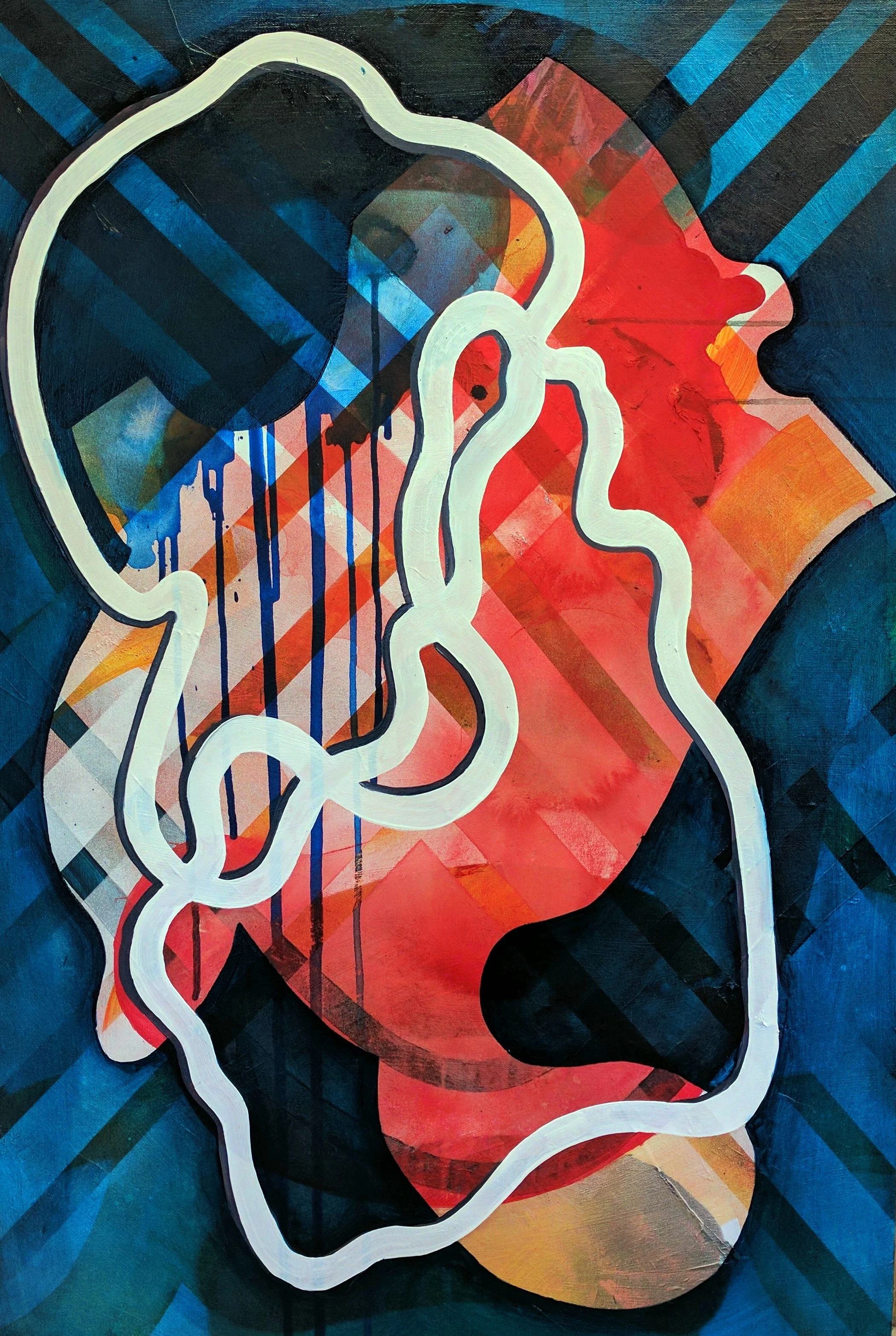  Wish You Were Here, 2017 Oil, acrylic and aerosol on canvas 36 in x 24 in