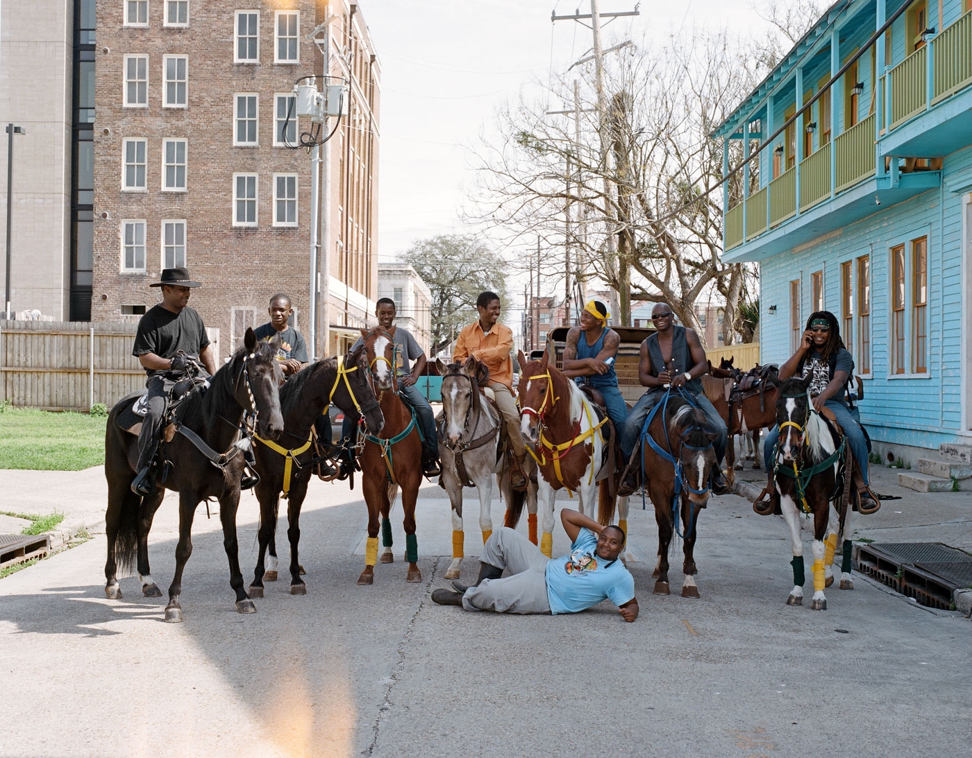 The Game Changers and friends before a New Orleans second line parade 
