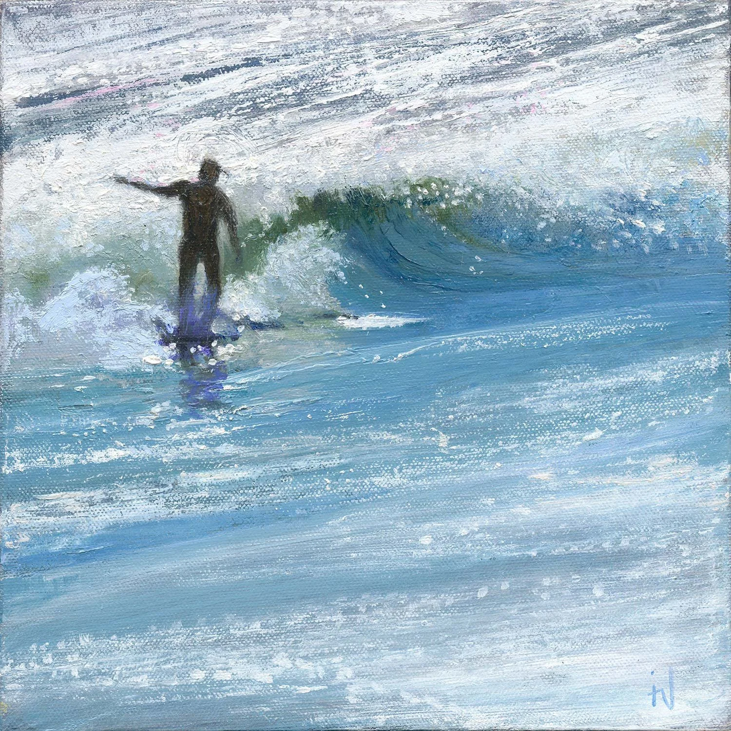 Surfer , 8” x 8”