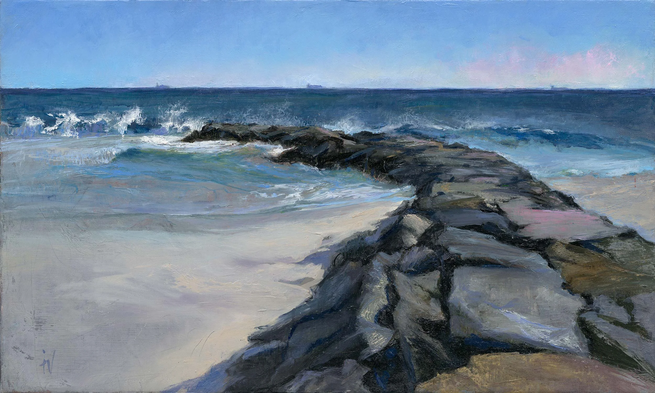 Long Beach Jetty II , 12” x 20”
