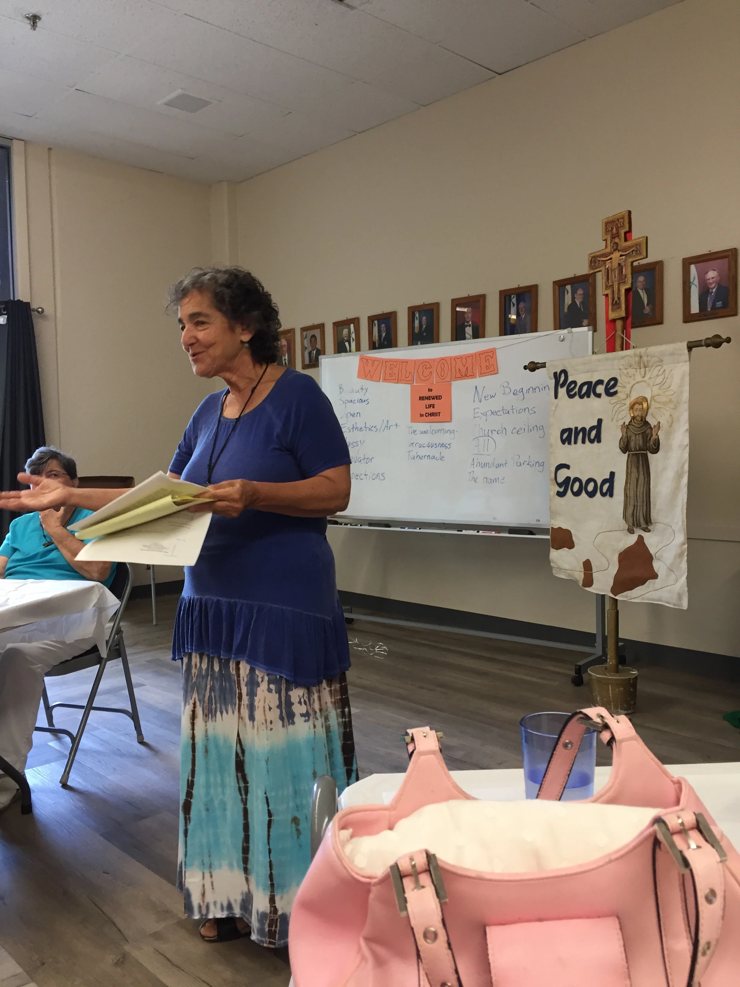 Our Minister, Patricia Grace, OFS, leads ongoing formation in our new location July 8, 2018.