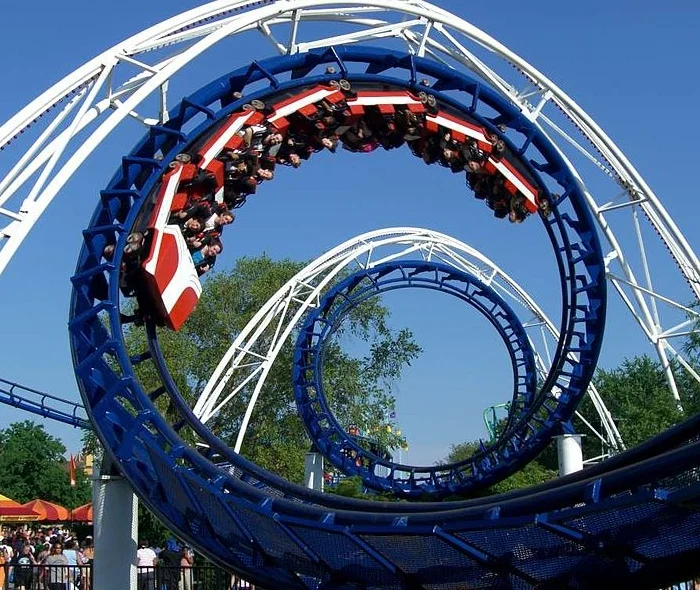 Corkscrew is another popular roller coaster at Cedar Point with a top speed of 48 mph!