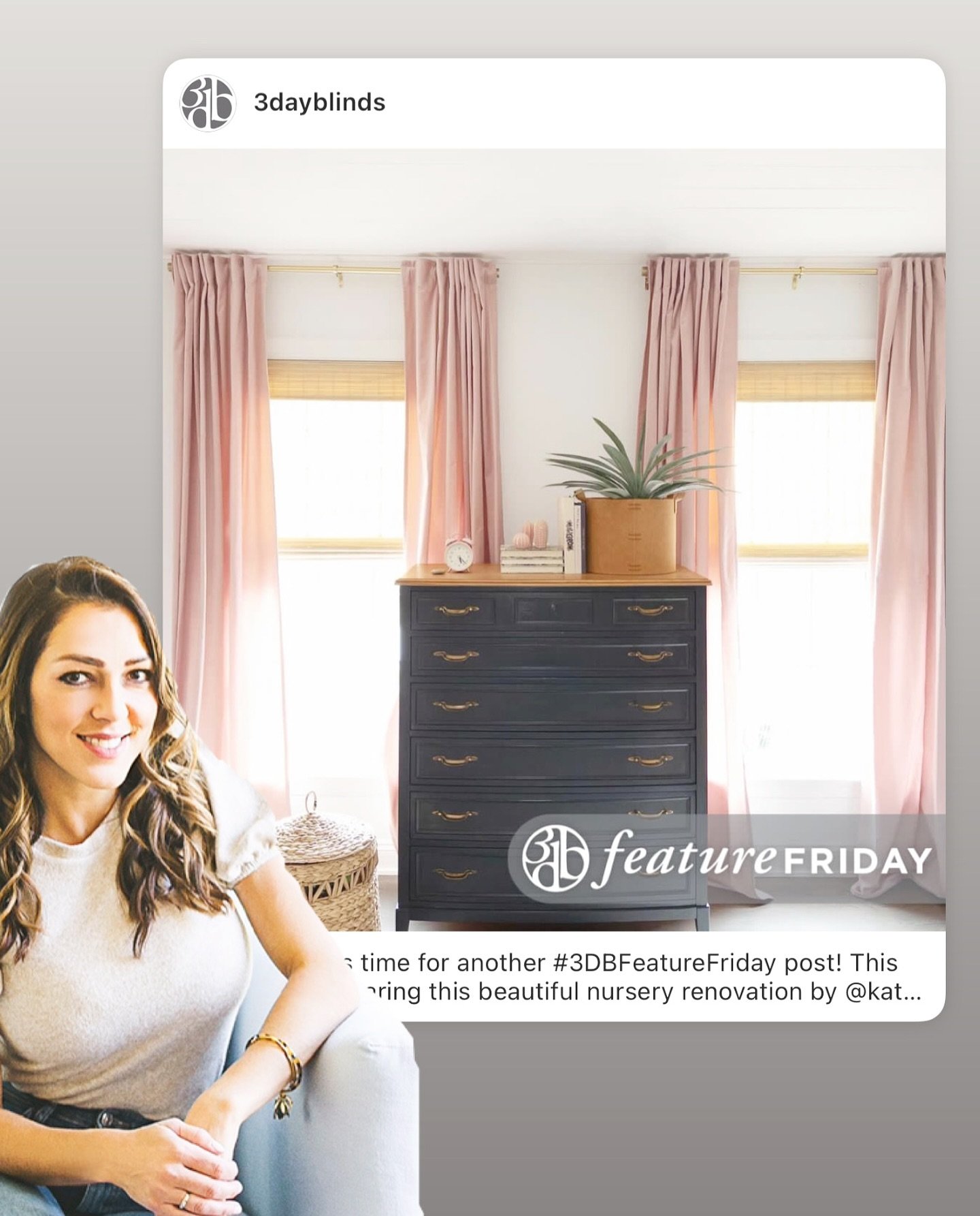 What a sweet surprise to see this generous Friday feature from @3dayblinds today ✨🫶🏼💞 Thank you kindly for providing g such great products, service and this too! I do love the products and who doesn&rsquo;t love a quick turnaround too?!? Happy wee