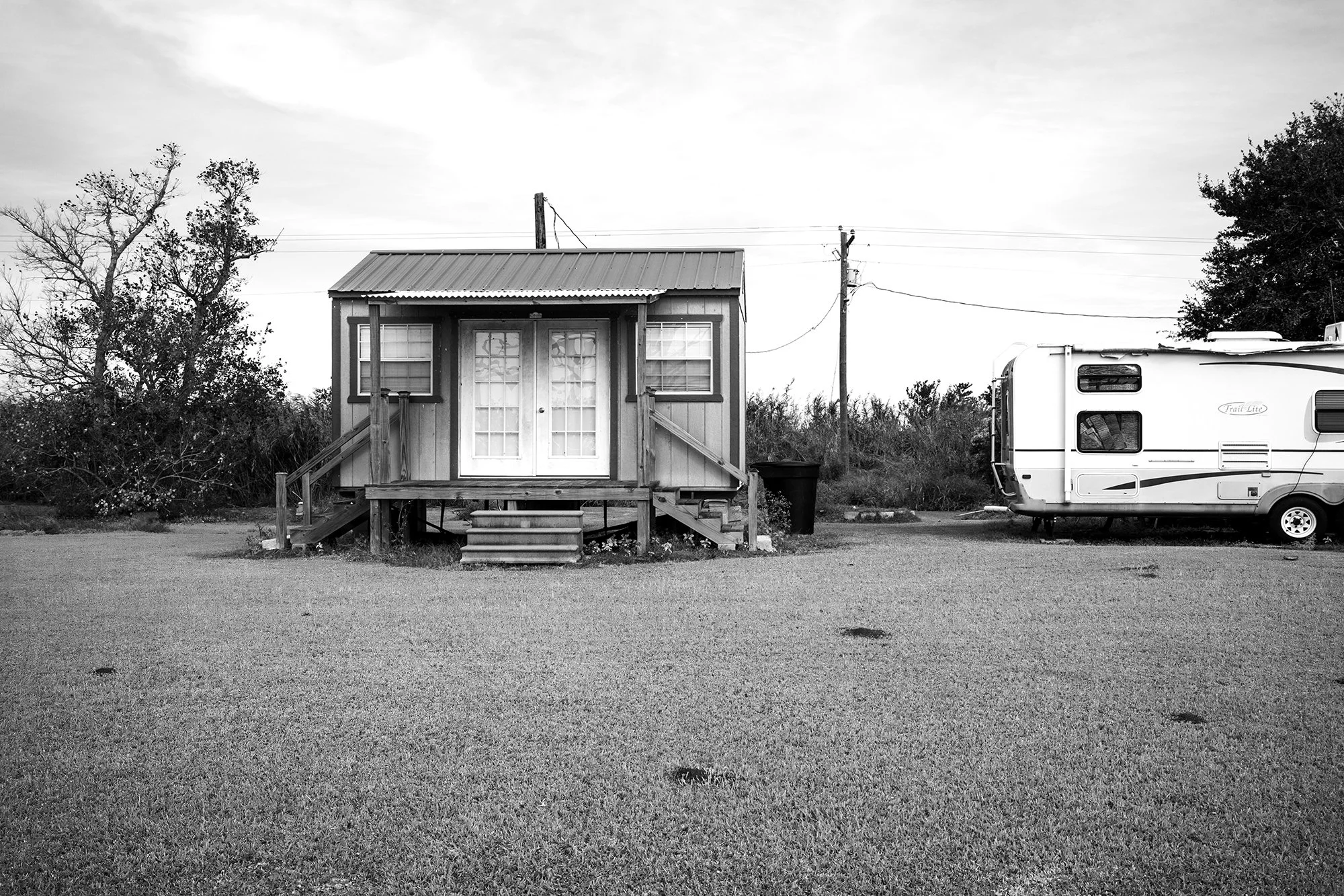 Small house and trailer in Pecan Island, Louisiana USA
