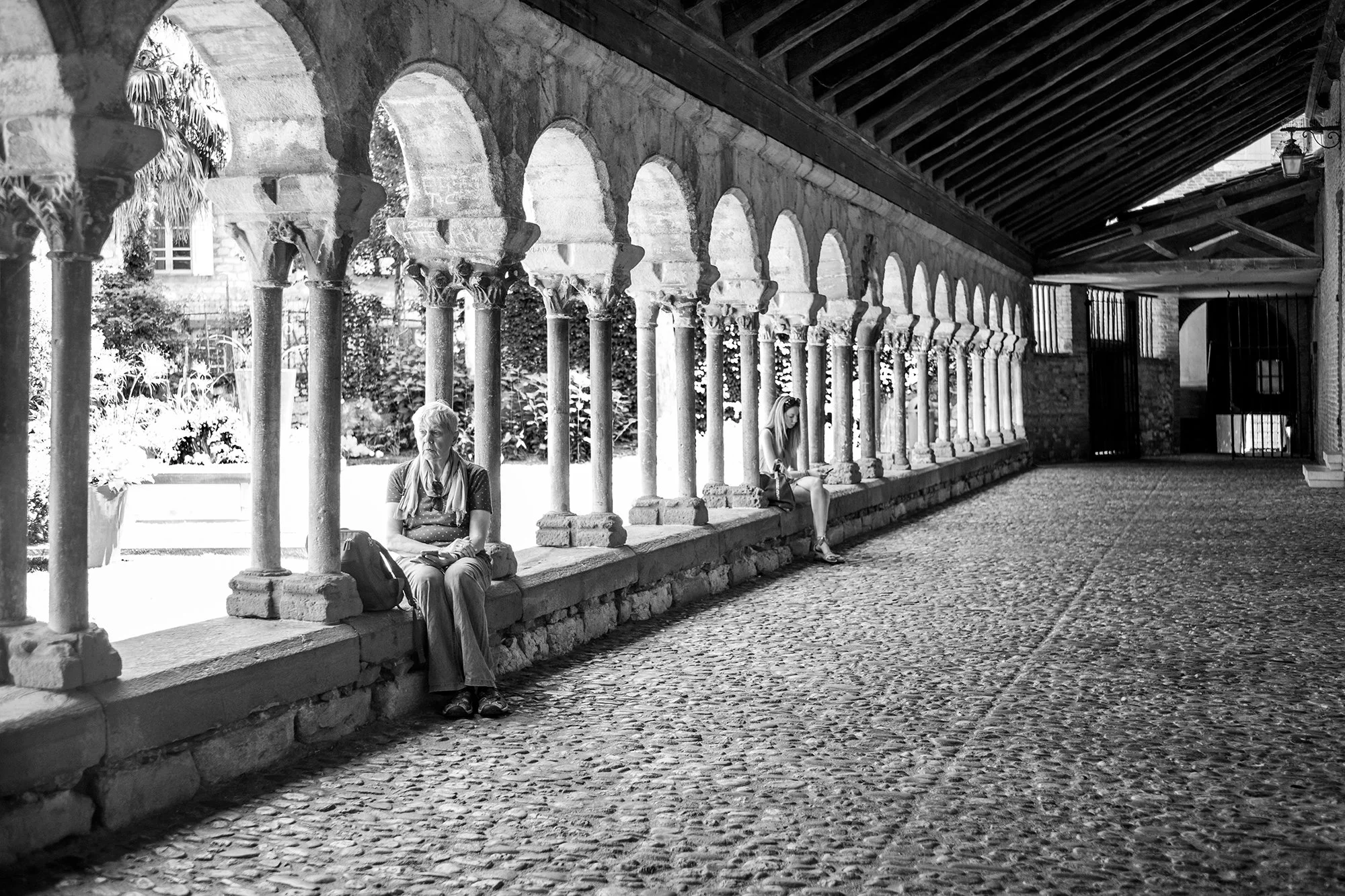 Old Lady and Yound Lady at Collégiale Saint-Salvi, Albi, France
