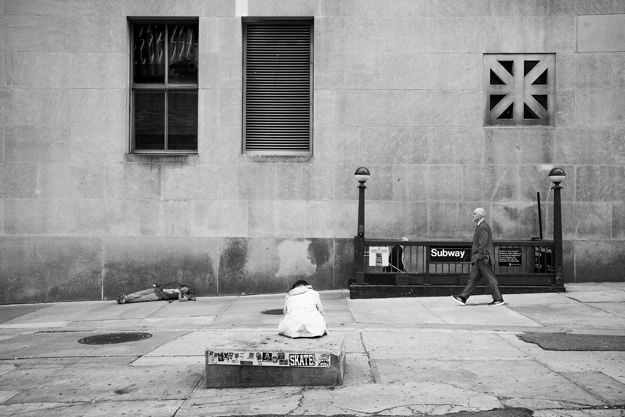 Homeless by World Trade Center, Manhattan, New York City, New York, USA