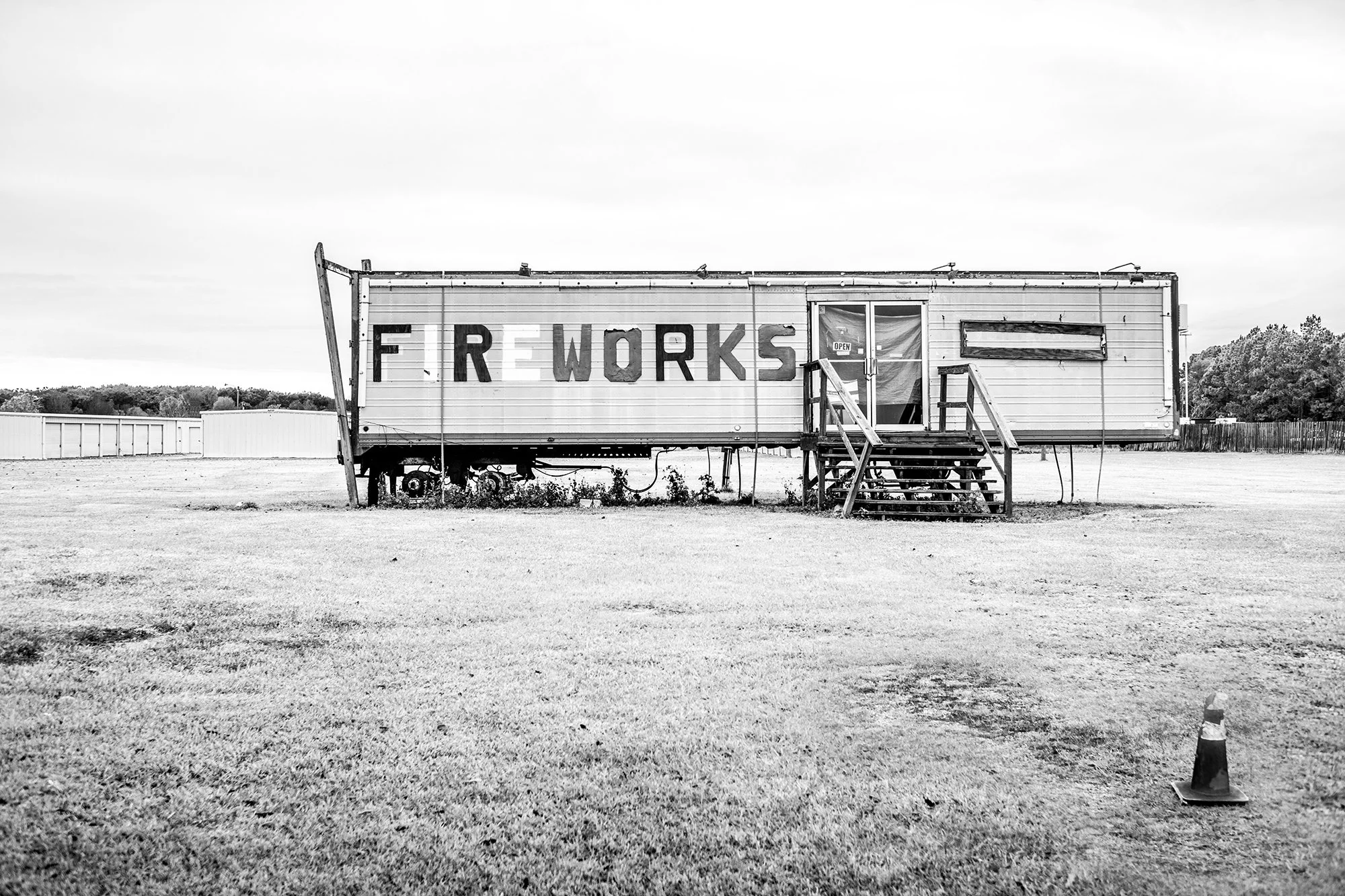 Fireworks shop in a trailer, Clay City Alabama USA