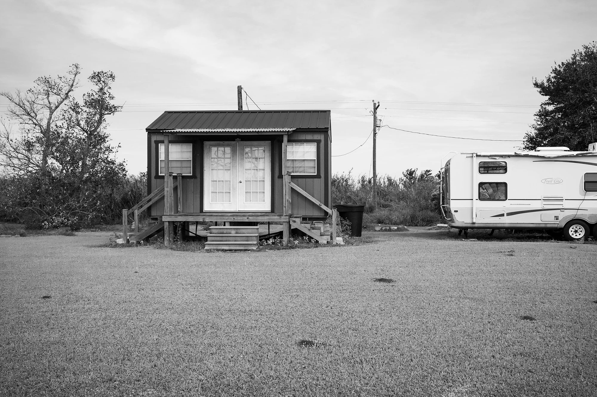 Small house and trailer in Pecan Island, Louisiana USA