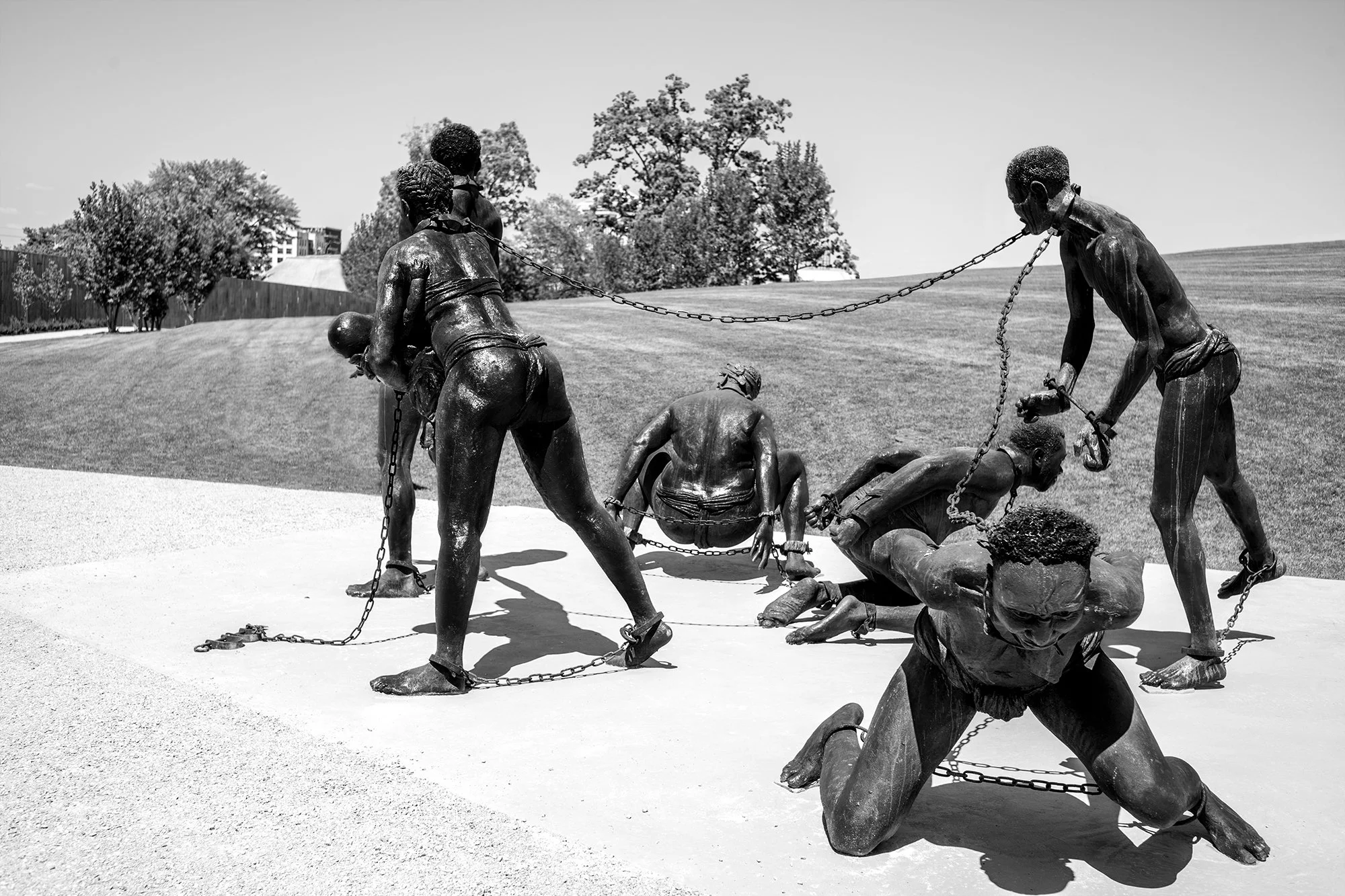 Statues of Slaves at the National Memorial for Peace and Justice, Montgomery, Alabama, USA